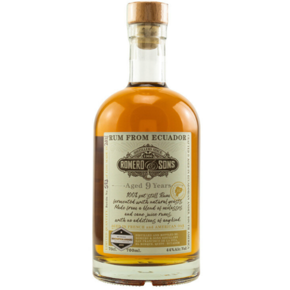 Romero & Sons 9 Jahre Rum 44% 0,7l