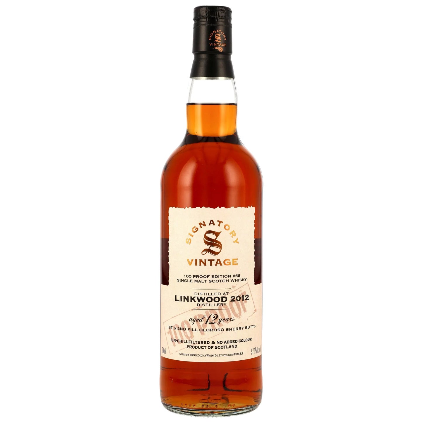 Linkwood 2012/2025 - 12 y.o. - 1st & 2nd Fill Oloroso Sherry Butts - Signatory 100 PROOF Edition #68