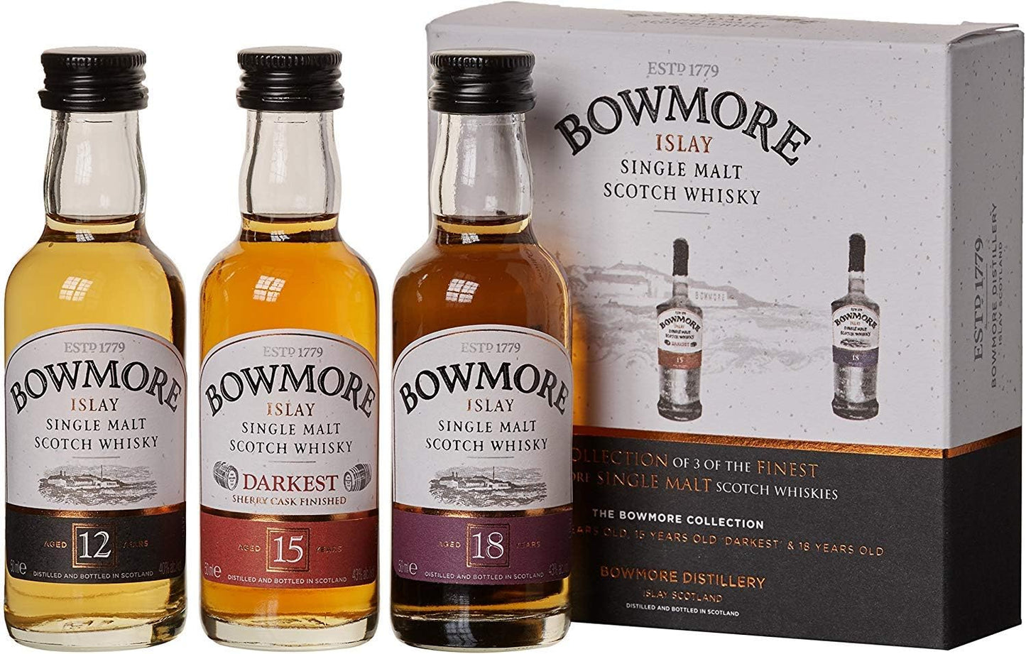 Bowmore Whisky Collection mit 12y/15y/18y 3x 50 ml