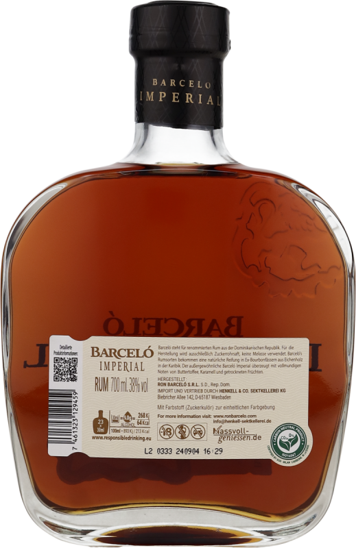 Ron Barceló Imperial Rum Dominikanische Republik/GP 38% 0.7l