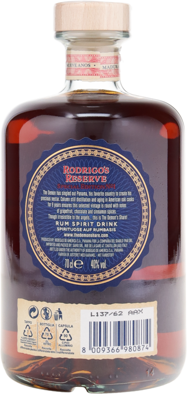 The Demon's Share 9YO Rodrigo's Reserve 40% 0.7l