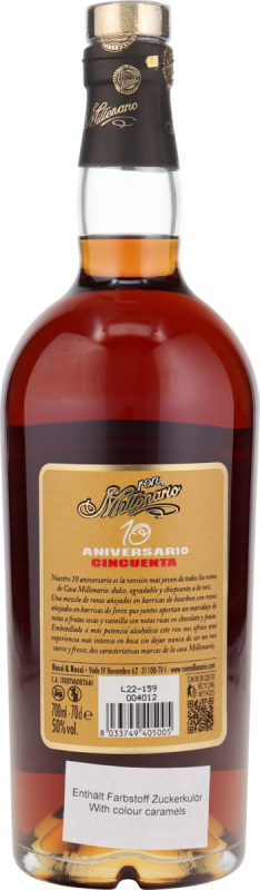Ron Millonario 10 Cincuenta 50% 0.7l