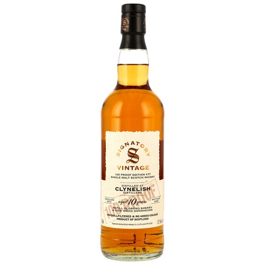 Clynelish 2016/2026 - 10 y.o. - Refill Oloroso Sherry & New Wood Casks - Signatory 100 PROOF Edition #77 0.7L